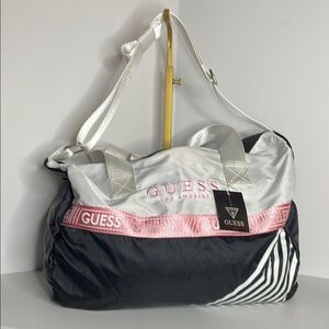 Guess Black and White Travel Bag with Sporty Elegance
